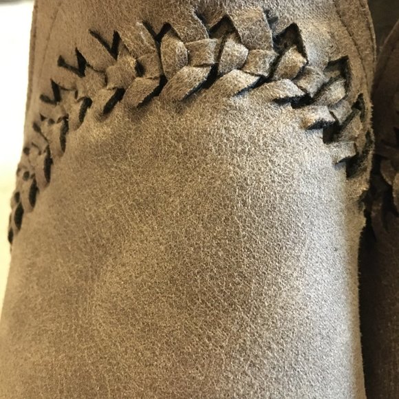 Fergalicious Dusty Desert Braided Suede Ankle Booties - Picture 7 of 16